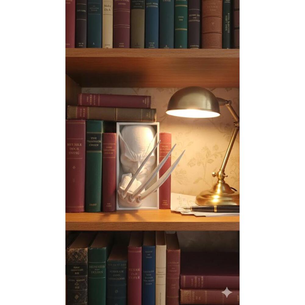 Wolverine Inspired Book Nook - X-Men Bookshelf Insert with Adamantium Claws